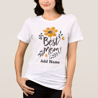 Best Mom Ever Yellow Floral - Personalized  gifts  Tri-Blend Shirt