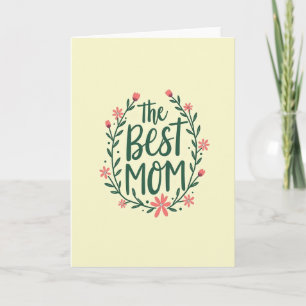 Best Mom Floral Art Card