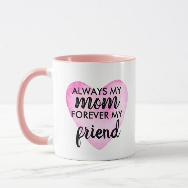 Best Mom Gift Mothers Day Pink Heart Mother Mug (Left)