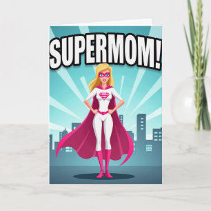 Best Mom Hero Illustration Card