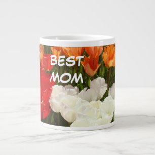 BEST MOM large mugs Tulip Flowers Mother's Day