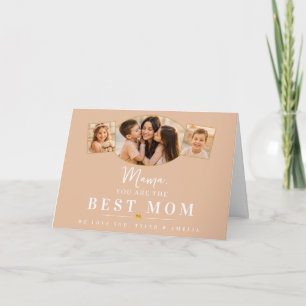 Best Mom Mama Mother’s Day Kids Photo Holiday Card