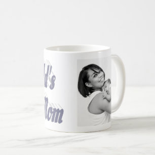 Best Mom photo gray text Coffee Mug