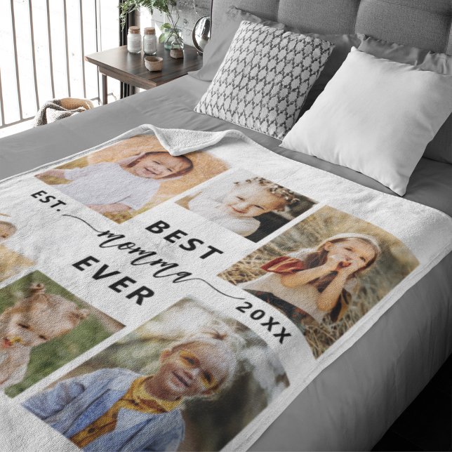 Best Momma Ever - Mother's Day Photo Collage Fleece Blanket (Creator Uploaded)