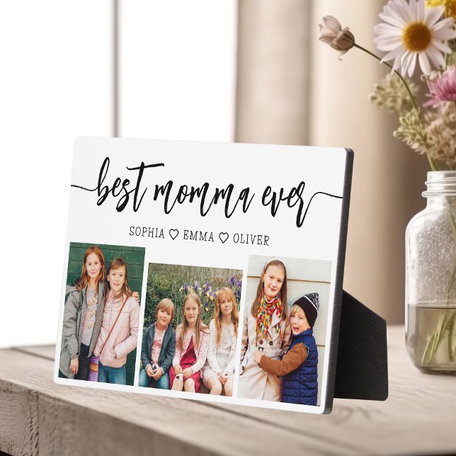 Best Momma Ever - Mother's Day Photo Collage Plaque (Creator Uploaded)