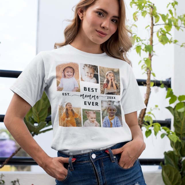 Best Momma Ever - Mother's Day Photo Collage T-Shirt (Creator Uploaded)