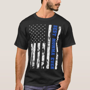 Best Momma Ever US Vintage Flag Patriotic Parents T-Shirt