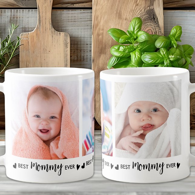 Best MOMMY Ever Custom 2 Photo Cute Mother's Day Coffee Mug (Creator Uploaded)