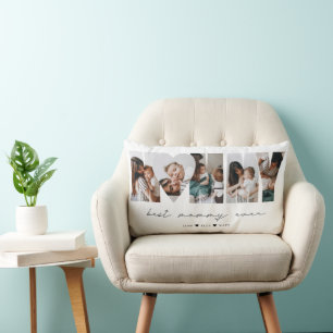 Best Mommy Ever Modern Photo Collage Mother's Day Lumbar Cushion