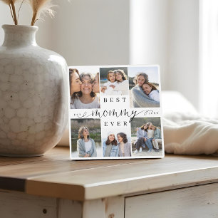 Best Mommy Ever Script 6 Photo Collage Keepsake Plaque