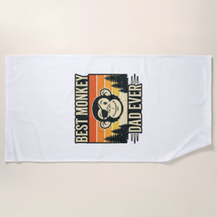 Best Monkey Dad Ever Vintage Monkey Father Shirt_1 Beach Towel