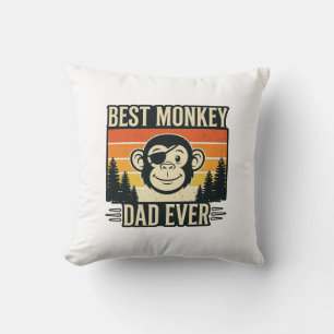 Best Monkey Dad Ever Vintage Monkey Father Shirt_1 Cushion