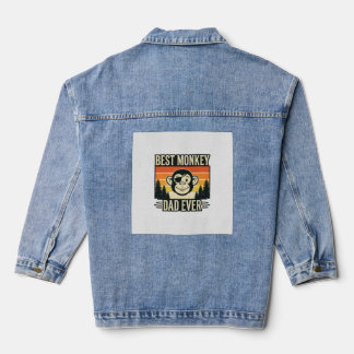 Best Monkey Dad Ever Vintage Monkey Father Shirt_1 Denim Jacket