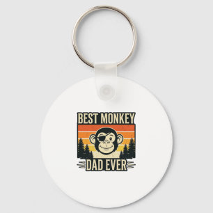 Best Monkey Dad Ever Vintage Monkey Father Shirt_1 Key Ring