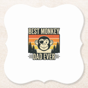 Best Monkey Dad Ever Vintage Monkey Father Shirt_1 Paper Coaster