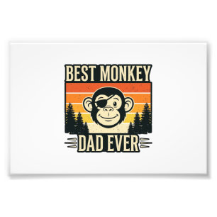Best Monkey Dad Ever Vintage Monkey Father Shirt_1 Photo Print