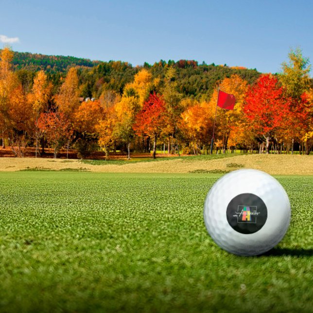 Best monogrammed initial coloured letter black golf balls (Creator Uploaded)