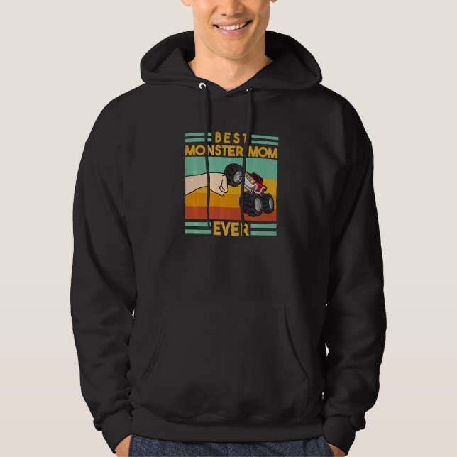 Best Monster Truck Mum Ever Retro Vintage Hoodie (Front)