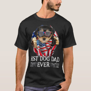 Best Morkie Dad Ever American Flag 4th Of July  Me T-Shirt