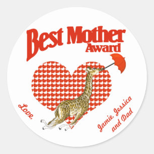 Best Mother Award Keepsake Classic Round Sticker