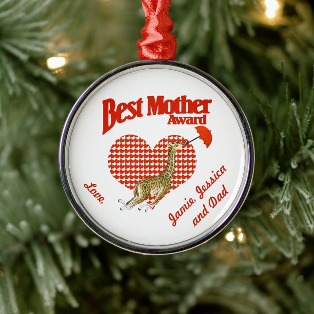 Best Mother Award Keepsake Metal Ornament (Tree)
