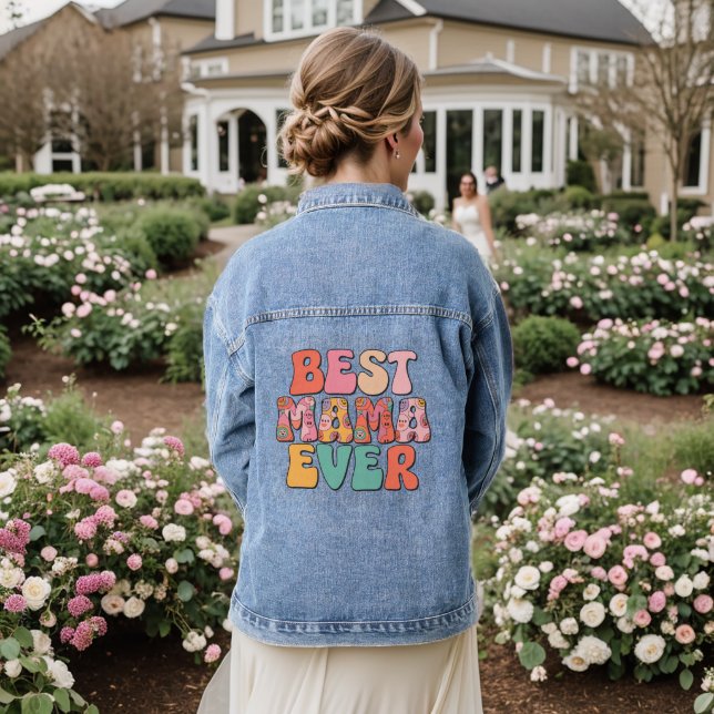 Best Mother Ever  Denim Jacket (Wedding Back)