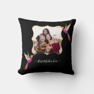 Best Mother Ever! Family Photo Hummingbird  Cushion