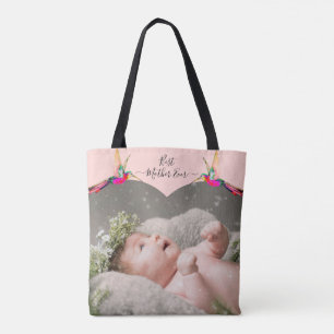 Best Mother Ever! Family Photo Hummingbird Tote