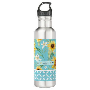 Best Mother Ever Hearts Sunflower Citrus Floral 710 Ml Water Bottle
