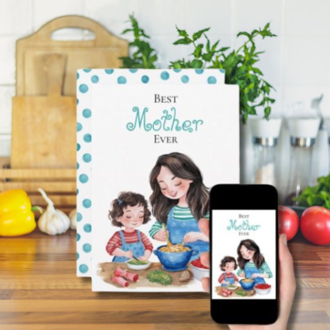 Best Mother Ever Mother Child Bonding Art Design Card (Creator Uploaded)