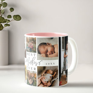 Best Mother Ever   Mother's Day 8 Photo Collage Two-Tone Coffee Mug