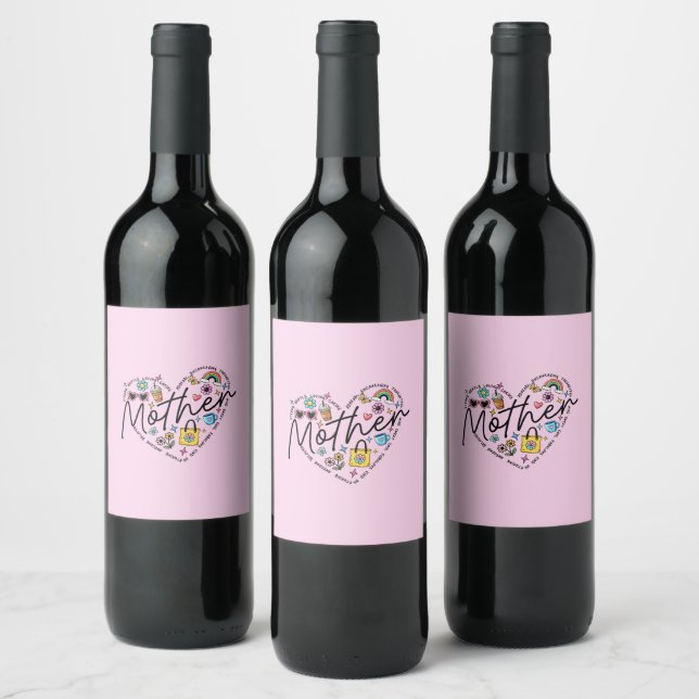 Best Mother Ever  Wine Label (Bottles)