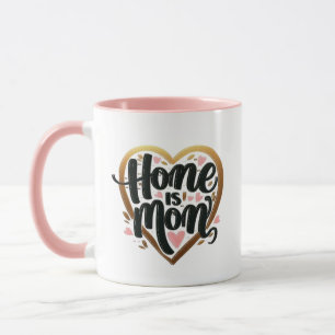Best Mother Gift "Home is Mum" – Heart Shape Mug