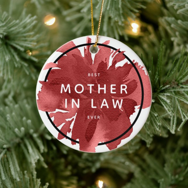 Best Mother-In-Law Ever Personalised In Laws Gift Ceramic Ornament (Tree)