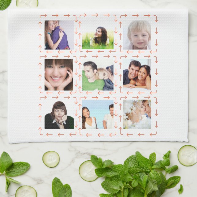 Best Mother Photo Family Collage Keepsake Tea Towel (Folded)