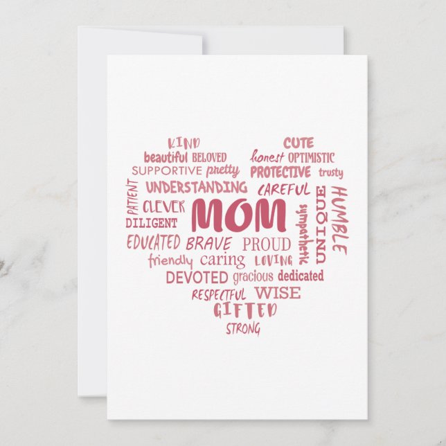 Best Mother qualities and mum characteristics Invitation (Front)