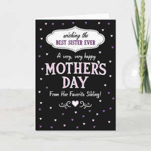Best Mothers Day Sibling Card