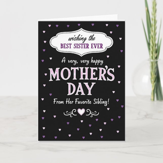 Best Mothers Day Sibling Card (Front)