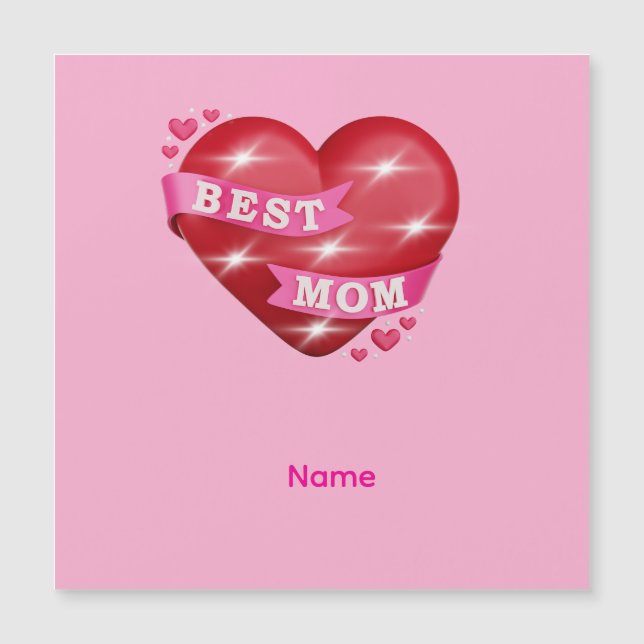 Best Mum 3D Glossy Red Heart Mother's Day Gif (Front)