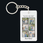 Best Mum! 6 Photos Custom Message White Key Ring<br><div class="desc">Best mum script font with 6 family photo slots along with a custom message for your number 1 Mum.</div>