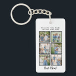 Best Mum! 6 Photos Custom Message White Key Ring<br><div class="desc">Best mum script font with 6 family photo slots along with a custom message for your number 1 Mum.</div>