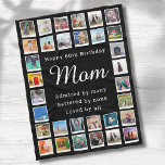 Best Mum 80th Birthday Photo Collage Black Fleece Blanket<br><div class="desc">Personalised gift fleece blanket with 32 photos of your choice. A wonderful gift idea to commemorate a special birthday for that wonderful person. TOP TIP: If you Pre-crop your photos into a square shape before you upload them you have control of how they look. No problem if you can't do...</div>