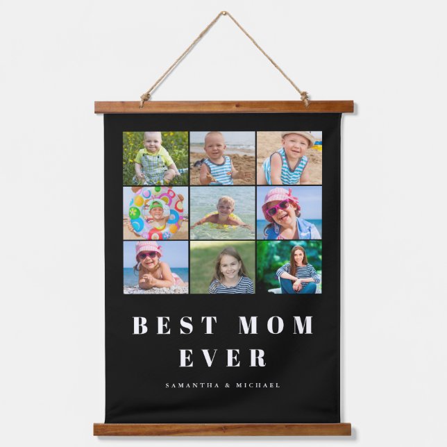 Best Mum 9 Photo Collage Hanging Tapestry (Front)