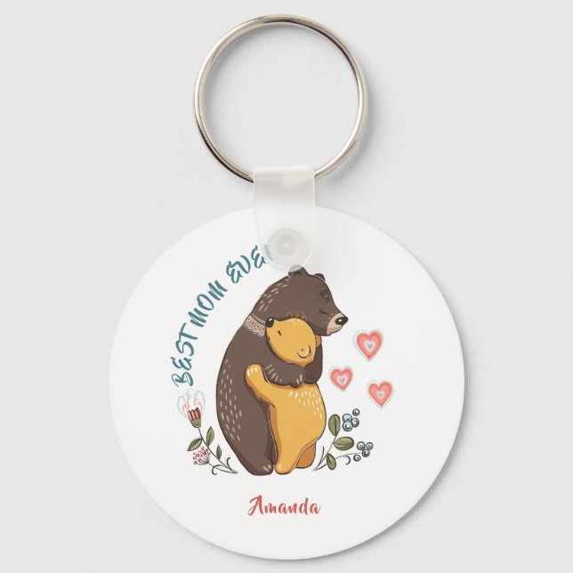 Best mum Accessory, mother day gift personalised Key Ring (Front)