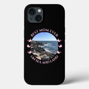 Best Mum Atlantic Ocean Waves of the Sea Black iPhone 13 Case