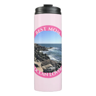 Best Mum Atlantic Ocean Waves of the Sea Pink Thermal Tumbler