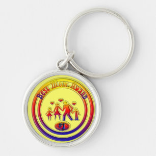 Best Mum Award Rainbow Family Key Ring