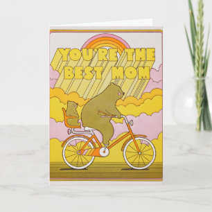 Best Mum Biking Bears Letterpress Card