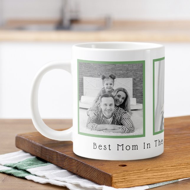 Best Mum Black and White 3 Photos Large Coffee Mug (Best Mom Black and White 3 Photos Giant Coffee Mug)