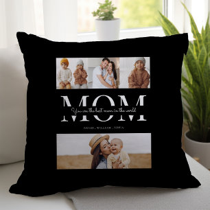 Best mum black and white 4 photo  cushion